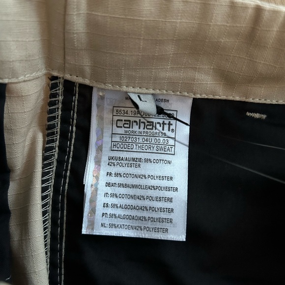 NWT Carhartt chalk cargos L - Picture 4 of 7